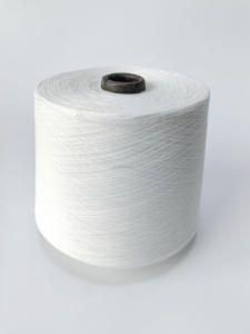 Anillo <span class=keywords><strong>de</strong></span> hilo <span class=keywords><strong>de</strong></span> poliéster reciclado hilado con vórtice certificado Ne50/1 GRS hilado con precio barato para tejer y tejer - Product Image 4