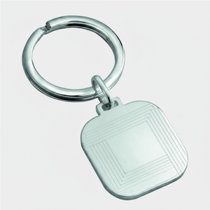 Portachiavi Clivia in Argento 925 con Design a Targhetta Quadrata in Metallo - Product Image 2