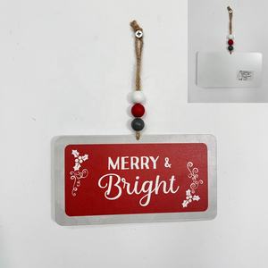 เครื่องประดับคริสต์มาสโลหะคุณภาพสูงรักษ์โลก Holly Jolly พร้อมป้ายพิมพ์ UV ลายสุขสันต์วันคริสต์มาส ของขวัญตกแต่งในกล่องเหล็ก - Product Image 4