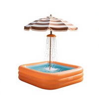 Anpassbarer Rechteckiger Aufblasbarer Kinderpool mit Sonnenschutz UV-geschützter Transparenter PVC Aufblasbarer Regenschirm