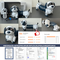 Chien de compagnie interactif intelligent télécommandé pour enfants, modèle Teckel, avec musique et fonctions de programmation et de cascades