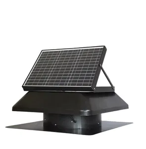 Solar Panel Fresh Air Circulater Exhaust Fan Factory Sale DC Motor Extractor 24/7 Ventilation square shape Attic Roof Vent