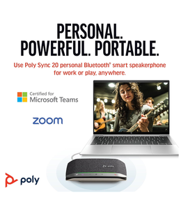 Nouveau, scellé, pour Poly Sync 20 USB-C/A, haut-parleur intelligent portable - Fonctionne avec Teams (certifié), Zoom, PC, Mac, mobile - Product Image 5