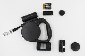 pet products outdoor automatic retractable dog leash with light and poop bags - Product Image 2