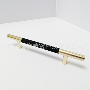 Manija de gabinete en forma de T de acero inoxidable con agarre antideslizante negro, diseño minimalista para accesorios de ferretería de armarios - Product Image 5