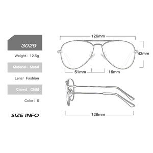 Klassische polarisierte Sonnenbrille im Pilots til UV400 Sonnenbrille mit Metallrahmen-Tac-Gläsern Modische Sonnenbrillen für Kinder, Jungen, Mädchen - Product Image 3