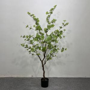 Planta colgante de Enkianthus artificial con maceta blanca minimalista, árbol colgante de imitación para sala de estar, oficina, dormitorio - Product Image 6