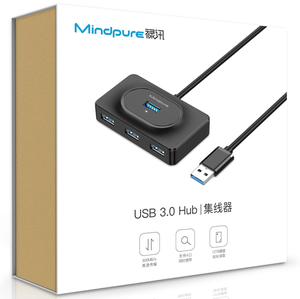 ฮับ Mindpure Powered <span class=keywords><strong>USB</strong></span> 3.0 แบบ 4 พอร์ต ความเร็วสูง รองรับฮาร์ดดิสก์ภายนอกขนาด 18TB พร้อมพอร์ตจ่ายไฟ Type-C สำหรับแล็ปท็อป พีซี และฮาร์ดดิสก์ - Product Image 6