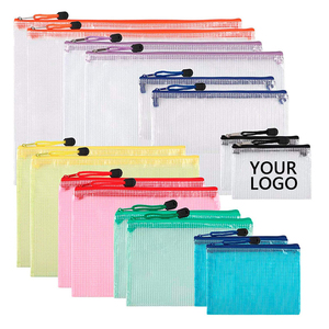 Aangepaste Logo B4 B6 <span class=keywords><strong>A4</strong></span> A5 Formaat Waterdichte Pvc Document Tas Met Doorzichtige Ritssluiting Voor Student Examen Map Map Pen Potlood Opbergzakken - Product Image 4