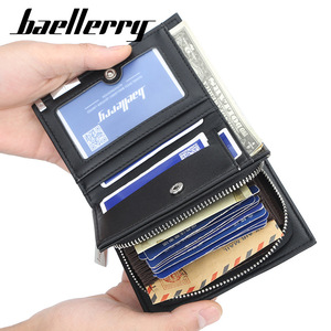 Baellerry <b>Men's</b> Short <b>Wallet</b> Pu Leather Multi Card Slot Zipper Fashion <b>Wallet</b> Everyday Use - Product Image 2
