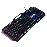 Banda V5 Usb filaire clavier de jeu flottant résistant à l'eau sensation mécanique arc-en-ciel Led métal filaire clavier rétro-éclairé