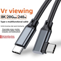 Elbow VR Typ-C zu Typ-C USB 3.2 20Gbps Dual-Head 8K Bildschirmprojektionskabel für Mobile Spiele 5m