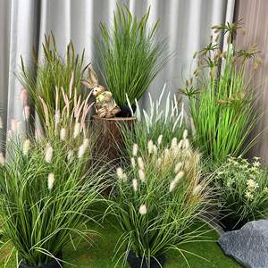 Venta al por mayor de fábrica: Planta artificial de caña verde de Setaria de simulación, de plástico de alta calidad, ecológica, estilo nórdico. - Product Image 1