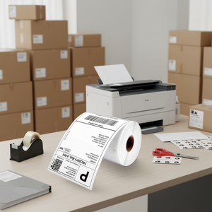 Étiquettes d'expédition thermiques directes 4x6 blanches perforées, 4000 pièces, adhésif premium, imperméables, rectangulaires, qualité commerciale - Product Image 2