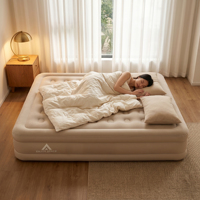 Lit d'air gonflable pliable moderne, matelas king size avec pompe intégrée rechargeable par USB, pour la randonnée, le camping, multifonctionnel, extérieur