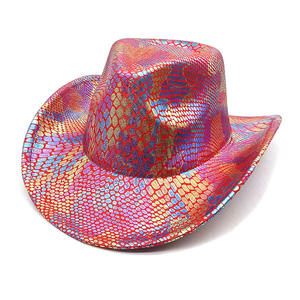 Nuevo diseño colorido sombrero de <span class=keywords><strong>vaquero</strong></span> brillante neón sirena vaquera sombrero occidental - Product Image 6