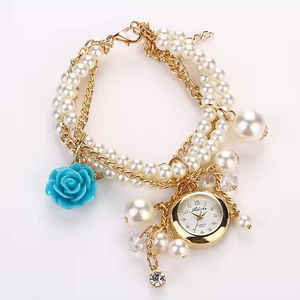 Mode Perle Bracelet Montre Femme Rose Quartz Montre Femme Style Polyvalent - Product Image 6