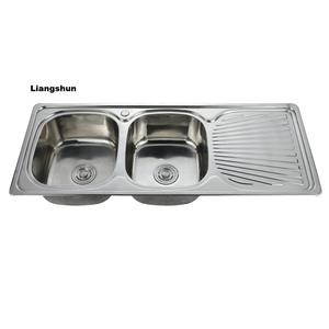 Wastafel Dapur Modern dari Baja Tahan Karat Poles Berkualitas Tinggi dengan Rak Pengering dan Talenan, Bak Cuci Dalam Model K-12050AJ - Product Image 1