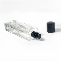 Flacon de parfum en verre rectangulaire de haute qualité 100 ml, nouveau design, vaporisateur, atomiseur pour soins de la peau, flacon d'huile essentielle de luxe