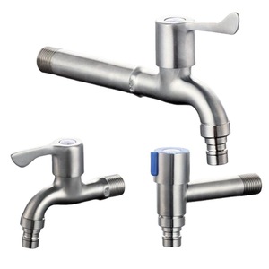 Grifo de acero inoxidable Crane Crown con válvula de cerámica de 20 mm para lavadora con caño extendido - Product Image 5