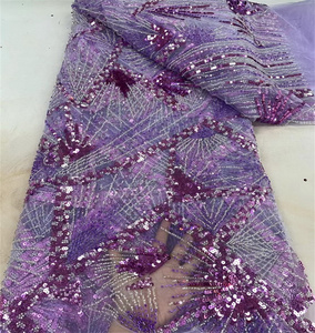 <span class=keywords><strong>Shining</strong></span> pháp ren đầy đủ đính cườm dòng Mẫu sáng ren Sequins hạt vải cho Đảng - Product Image 4