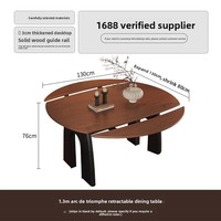 Ensemble de table à manger ronde extensible et rétractable en bois durable moderne pour 6 personnes, meubles pour la maison