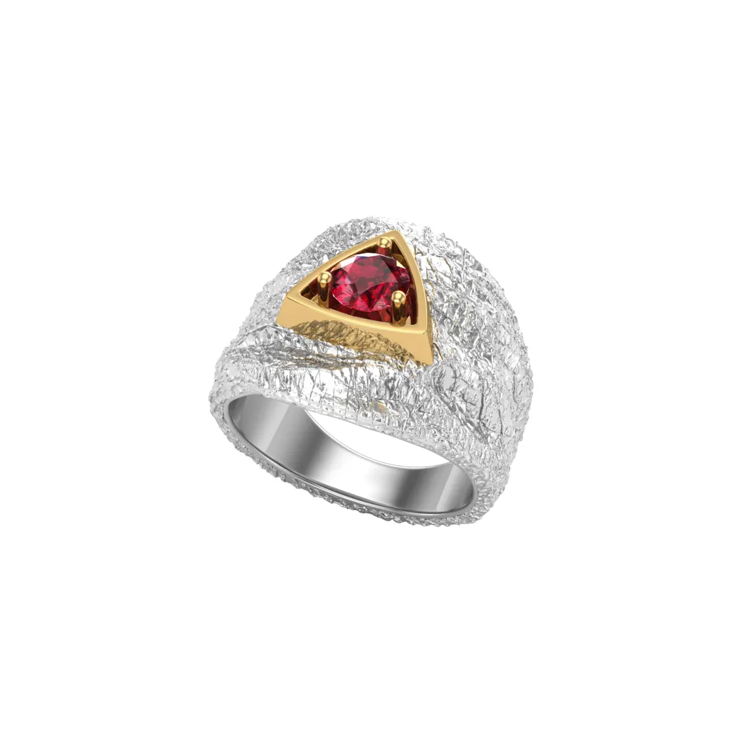 Natural garnet advanced neutral ring original designer jewelry 925 sterling silver semi precious stone bling ring