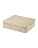 Boîte de tuiles de jeu Mah Jong à fermeture éclair dorée Étui en cuir gaufré Croc haut de gamme pour ensemble de Mahjong