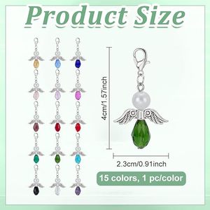 Envío Exprés Llavero de Ángel de la Guarda con Piedra de Nacimiento, Llavero de Ángel de la Guarda al por Mayor, Recuerdo de Boda, Regalo de Bautizo <span class=keywords><strong>para</strong></span> Mujeres - Product Image 2