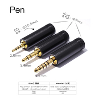 Stylo écouteur plaqué or (3u) bronze phosphoreux 4.4mm 2.5mm 3.5mm prise de ligne de mise à niveau