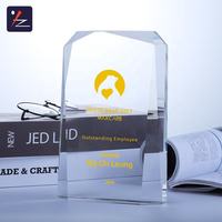 Trophée personnalisé en cristal K9 transparent, gravé à la main, écologique, style animal, avec boîte cadeau