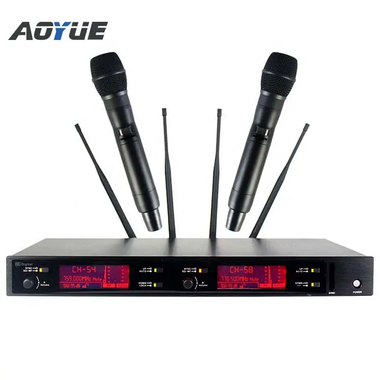 Aoyue 전문 무선 마이크 시스템 A-220D UHF 무선 디지털 스튜디오 마이크 녹음