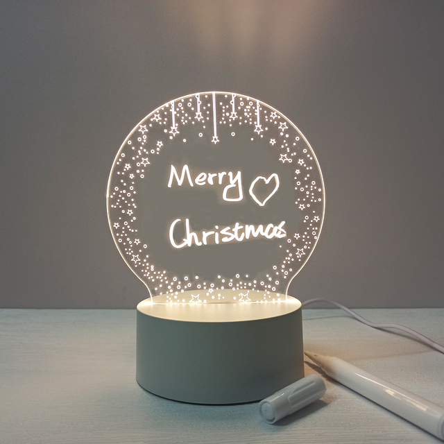 Creative Message Board 3D Anime Lamparas Acrylic Table Desk Base Lamp Room Decor Kids DIY Gift LED Photo Custom Night Light