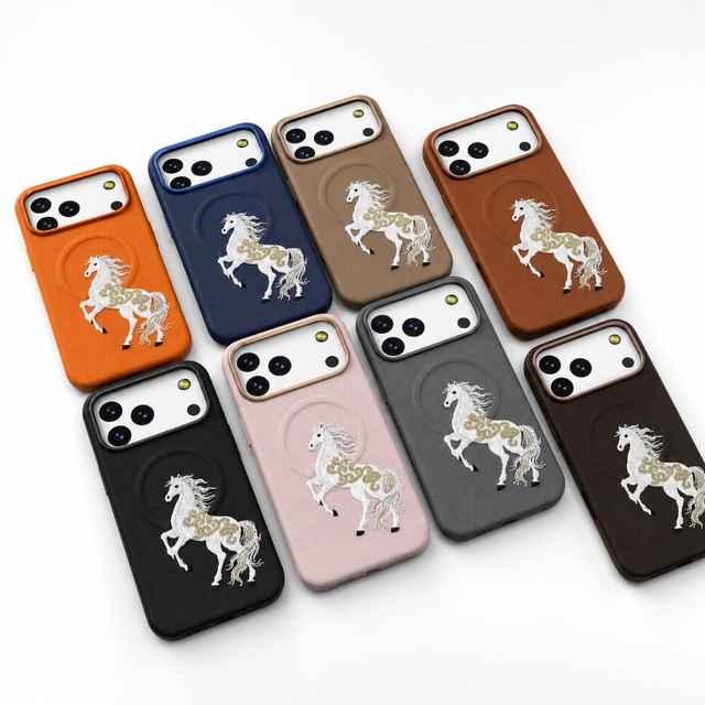 C0062 Magnetic Pure Color Phone Case for iPhone 17 Air 16 15 14 13 12 11 18 Pro Max for FreeKnit Leather Texture Phone Case