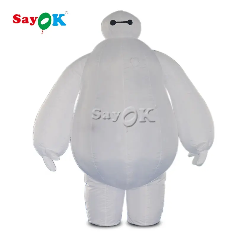 Disfraz de Baymax, inflable, con dibujos animados, tamaño real