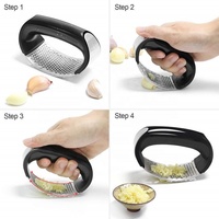 Hachoir manuel multifonction 2-en-1 en acier inoxydable pour ail et gingembre, avec broyeur à anneaux pour cuisine