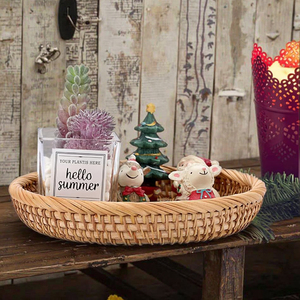 Phong Cách Hiện Đại Mây Tự Nhiên Dệt Giỏ Trái Cây Vòng Trang Trí Phục Vụ Khay Nhỏ Dệt Giỏ <span class=keywords><strong>Wicker</strong></span> - Product Image 4