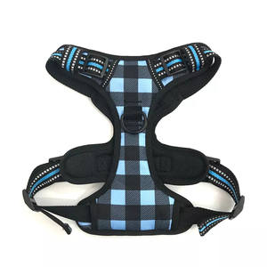 สายรัดอกสุนัขแบบตาข่ายสะท้อนแสงลายสก็อตบุผ้าโพลีเอสเตอร์คุณภาพสูงสำหรับสุนัขพันธุ์ใหญ่-เสื้อกั๊กปรับได้ - Product Image 1