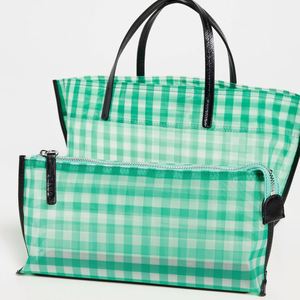 Custom Summer Green Checkered Pattern Mini Mesh Waterproof Portable Tote <b>Open</b> Swimming Pool Organizer Bag for <b>Storage</b> Winter - Product Image 4