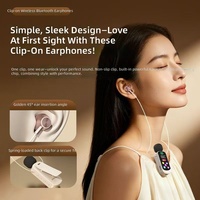Headset Mikrofon Karaoke Nirkabel Clip-on LED JL Peredam Kebisingan Aktif IPX4 Tahan Air untuk Live Streaming  Earphone