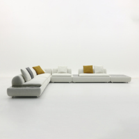 Ensembles de canapés de luxe italiens, grand canapé d'angle modulaire en tissu velours pour salon, ensembles de canapés de luxe