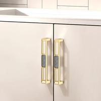 Poignées de tiroir élégantes en alliage de zinc ornées de pierres scintillantes couleur champagne pour commodes et armoires de chambre parentale haut de gamme