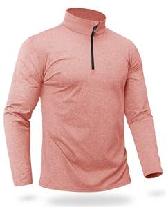 Men's Half Zip Sweatshirt Jogging Wear Premium Fleece Lined Heather <b>Long</b> <b>Sleeve</b> <b>Golf</b> Shirts Mid Weight 1/4 Half Zip Sweatshirts - Product Image 1