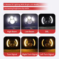 7 pouces phare LED pour moto pour JEEP Wrangler JK pour Harley Yamaha voiture 60W Angel Eyes clignotant nouveau universel Fi