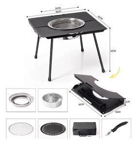 Mesa de Camping Plegable de Altura Ajustable, Extensible, Portátil, de Aluminio, para Cocina al Aire Libre, con Parrilla para Barbacoa - Product Image 6