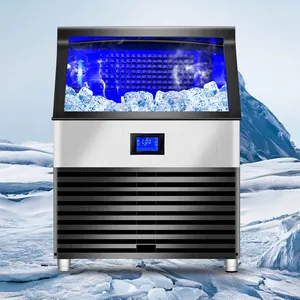 Máquina comercial de cubos de gelo automática de grande capacidade, equipamento de restaurante com compressor, aço inoxidável 304