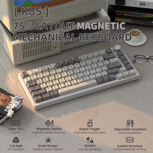 Teclado Mecánico Magnético ATTACK SHARK K85, 75%, Montaje Gasket, Rapid Trigger, Hot Swappable, RGB, Cableado, para Juegos - Product Image 5