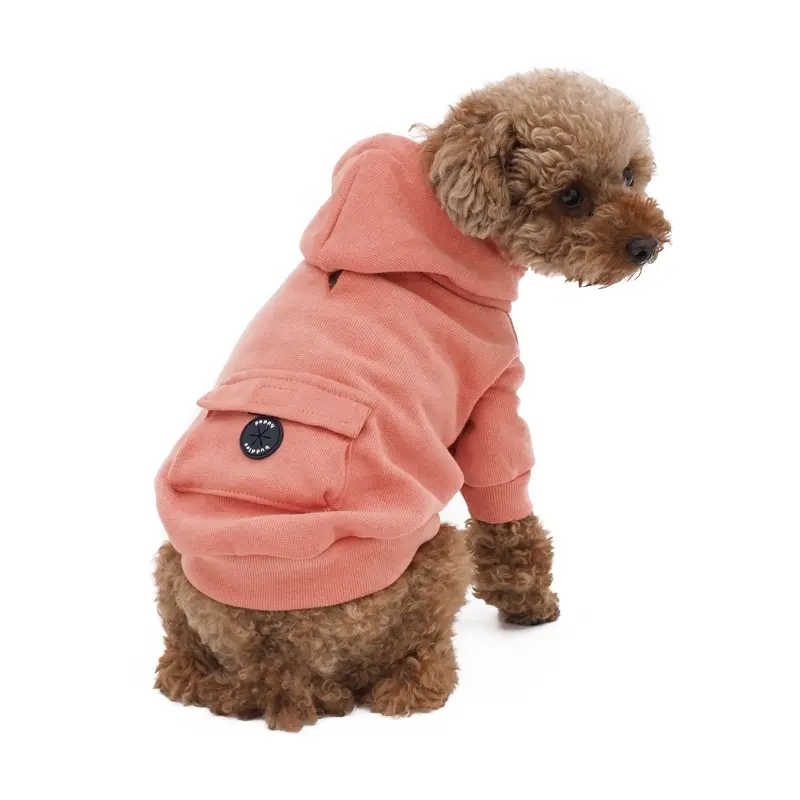 LS Factory Wholesale Customize Dog Clothes Spring Fall Fashion Knitted Basic Dog Hoodie Pet Clothing