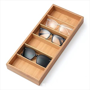 Bamboo <b>Storage</b> Box Multi Compartment Rectangle Desk Organizer For Sundries With Divider Sections - Product Image 3