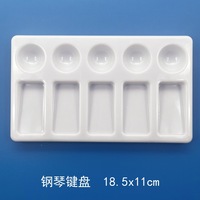 Palette en plastique blanc pour peinture, motif fleur de prunier, plateau à pigments, empreintes de pas, aquarelle acrylique pour enfants, palette chinoise, vente en gros